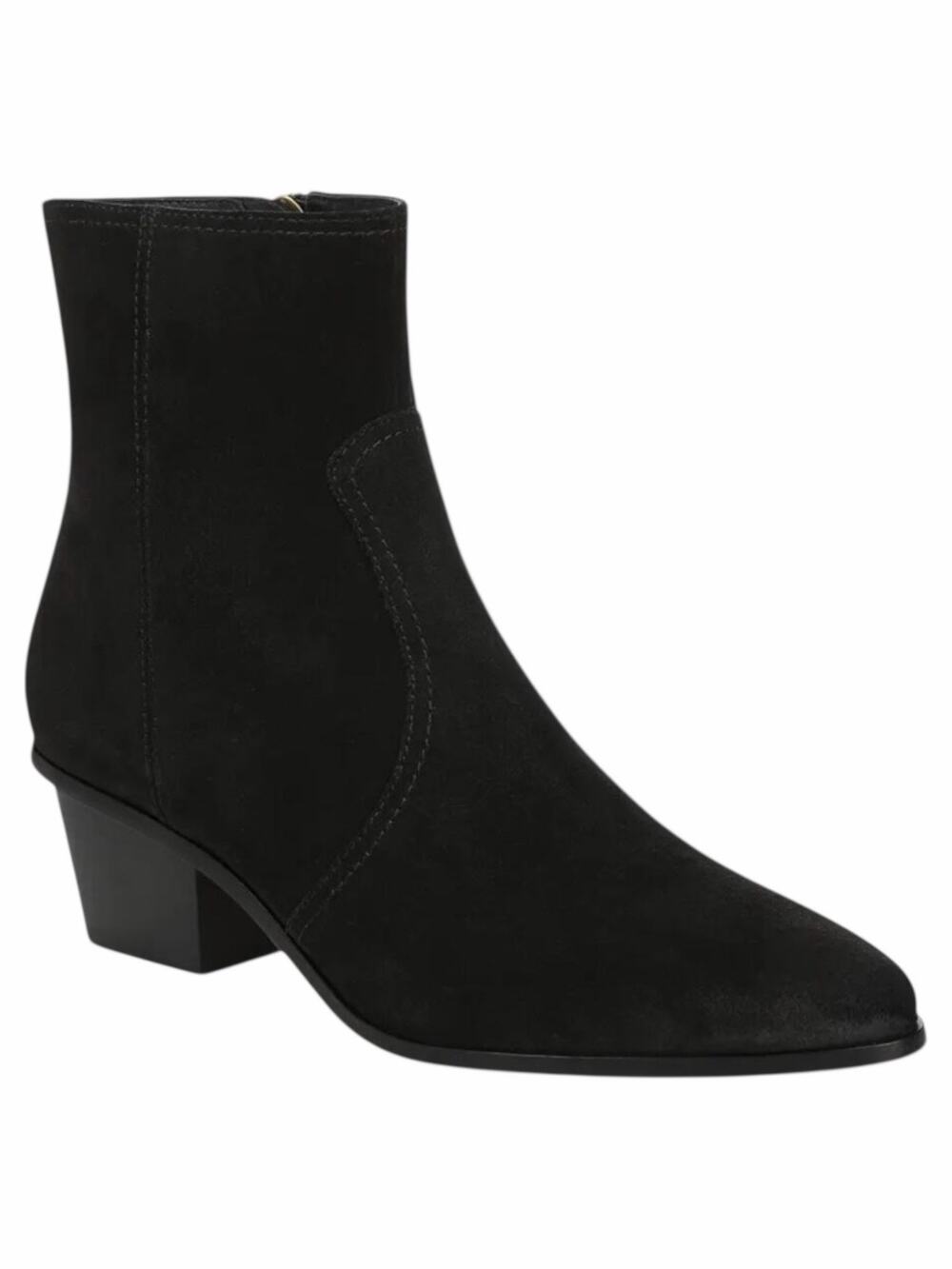 Veronica Beard Ames Suede Block Heel Ankle Boots Black Size 8M